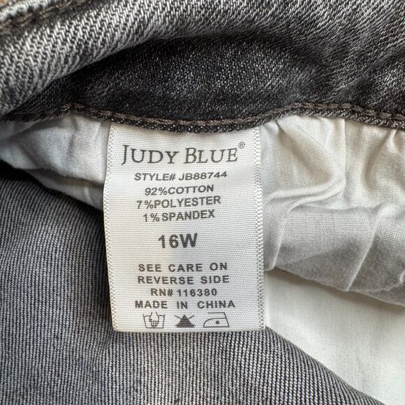 Judy Blue Jeans Womens 16W Gray Slim Fit High Rise Stretch Denim Charcoal Wash - Picture 8 of 8